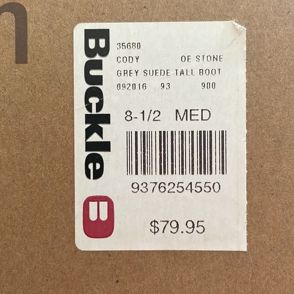 Buckle grey suede tall boot, size 8.5 med. - Picture 7 of 7